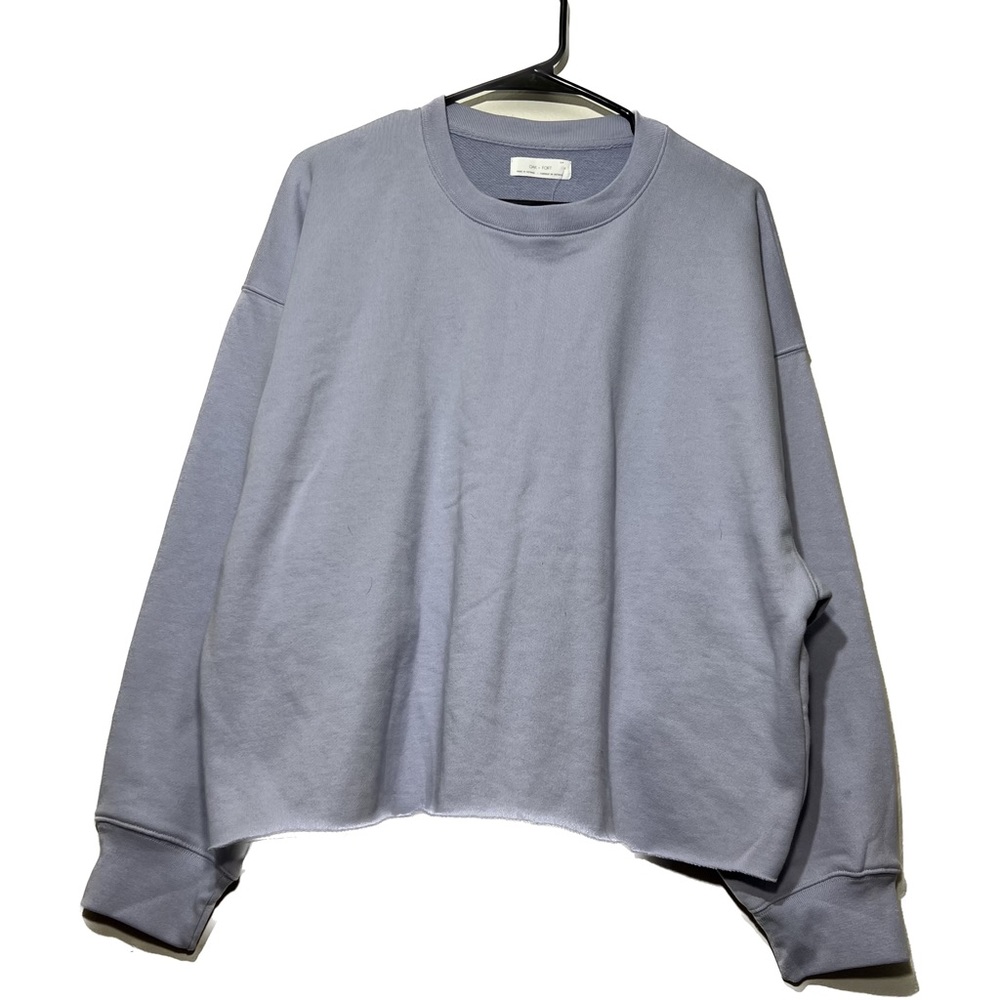 Oak + Fort, women, size small, soft, lavender, long sleeves, distressed shirt